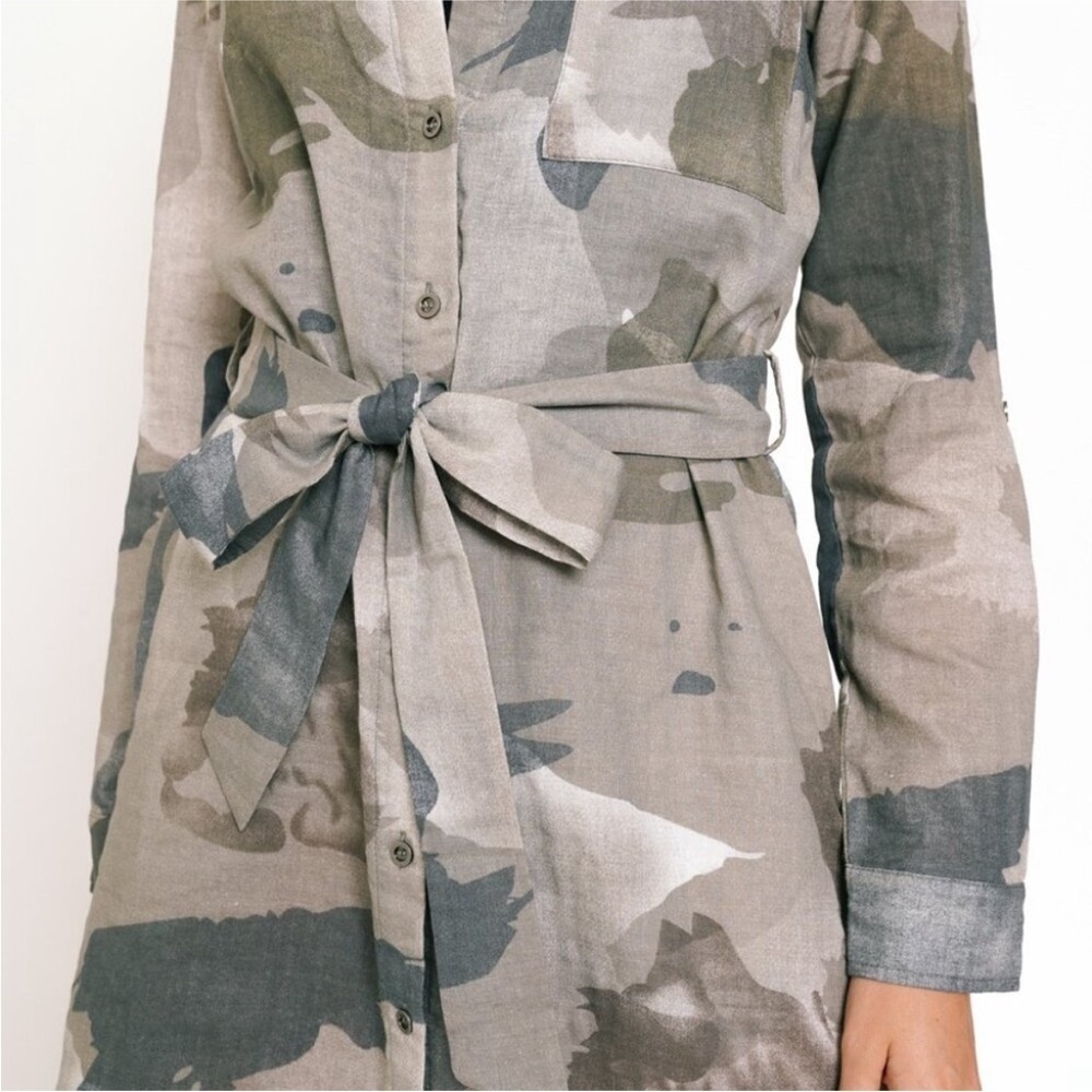 NWT Mystree Gray Camouflage Long Sleeve Dress - Picture 5 of 5